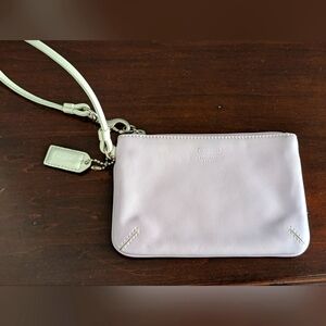 Lilac Leather Coach Wristlet